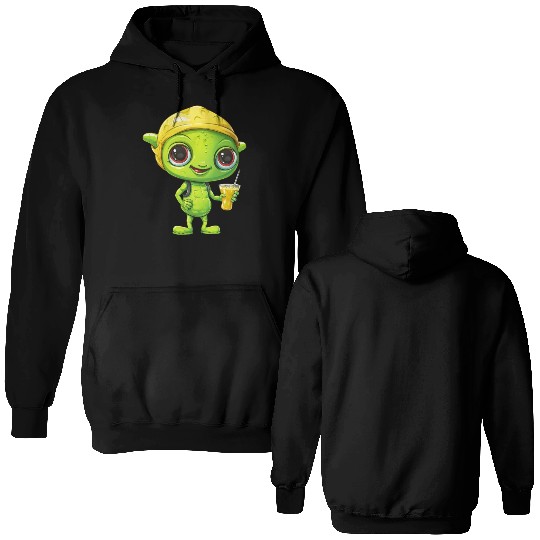 Refreshing Alien Lemonade: Green & Yellow Blend Double Sided Hoodies