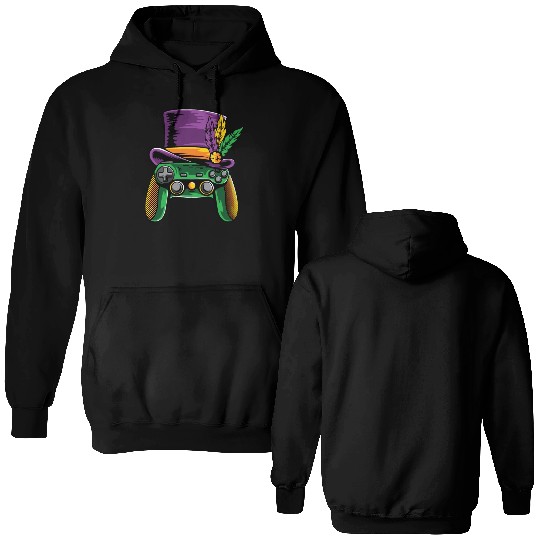 Video Games Controller Mardi Gras Double Sided Hoodies