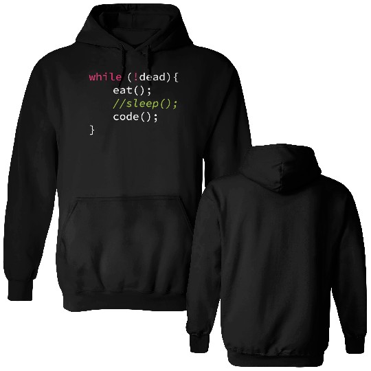Funny Coding Computer Science Programmer Eat Sleep Double Sided Hoodies