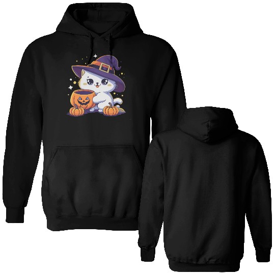 Cute Cat Halloween 3 Double Sided Hoodies