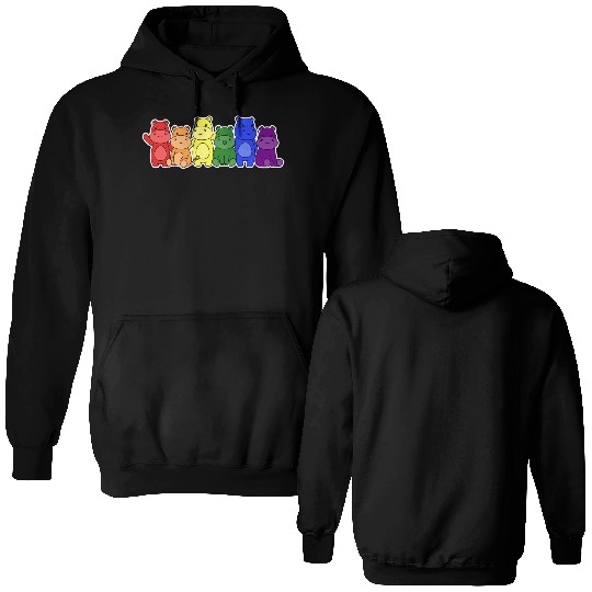 LGBT+ Flag Hippo Design for proud LGBT+ People Double Sided Hoodies
