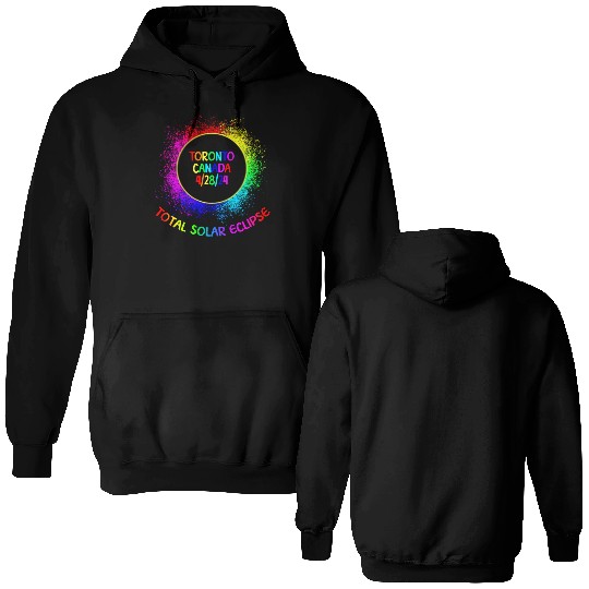 Total Solar Eclipse Toronto Canada 4/28/24 Kidsfam Double Sided Hoodies