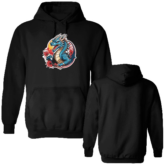 BLUE DRAGON ANGRY Double Sided Hoodies