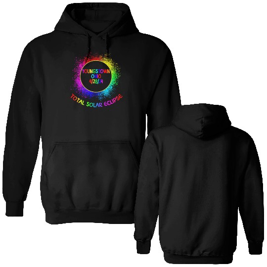 Total Solar Eclipse Youngstown Ohio 4/28/24 Kids Double Sided Hoodies