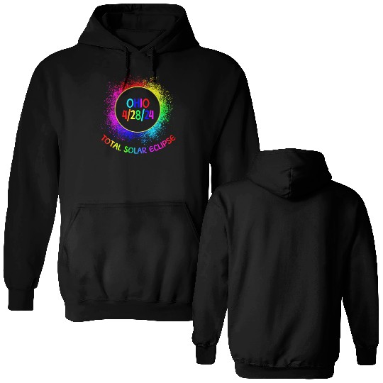 Total Solar Eclipse Ohio 4/28/24 Kids Eclipse Double Sided Hoodies