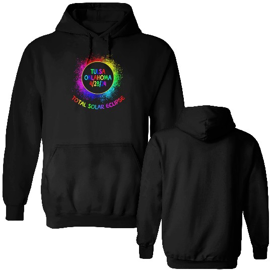Total Solar Eclipse Tulsa Oklahoma 4/28/24 Kids Double Sided Hoodies