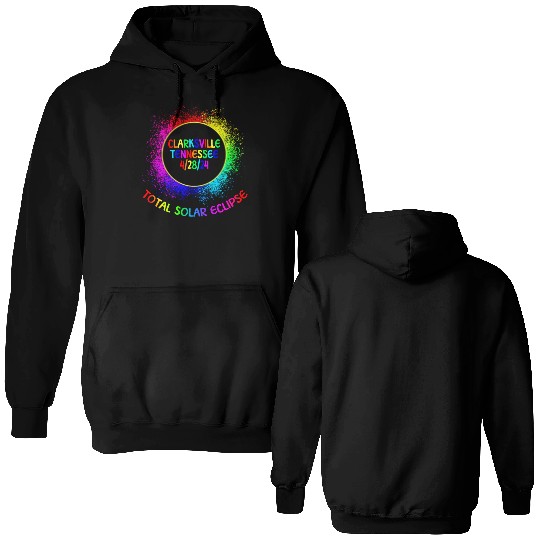 Total Solar Eclipse Clarksville Tennessee 4/28/24c Double Sided Hoodies