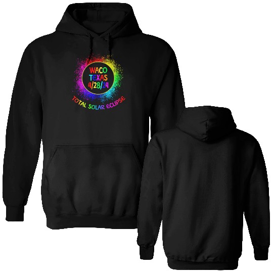Total Solar Eclipse Waco Texas 4/28/24 Kids Double Sided Hoodies