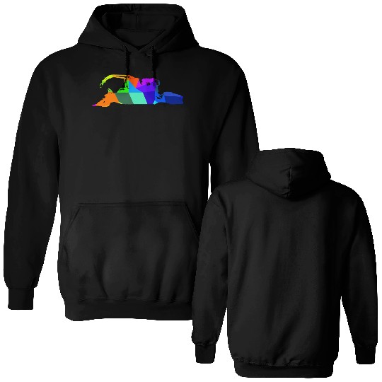 Colorful rainbow snow groomer snow vehicles Double Sided Hoodies