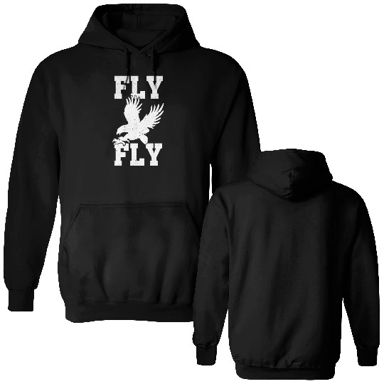 Fly Silhouette Bird Flying Animal Pet Lover Eagle Double Sided Hoodies