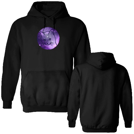 Galaxy Space Cat Funny Cat Lover Double Sided Hoodies