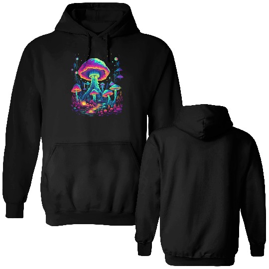 Trippy Mushroom Forest Double Sided Hoodies
