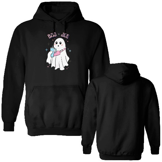 BOO-JEE Spooky Cute Ghost Halloween Costume Design Double Sided Hoodies