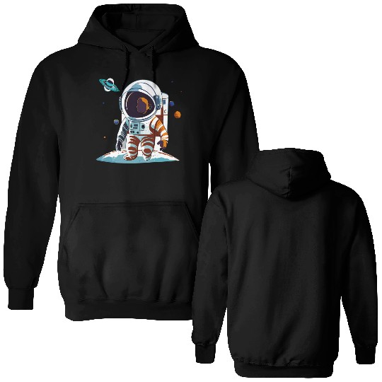 Astronaut Explore on Space Double Sided Hoodies