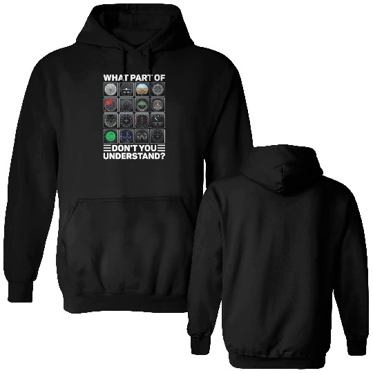 Airline Aircraft Airplane Instruments Indicators Double Sided Hoodies