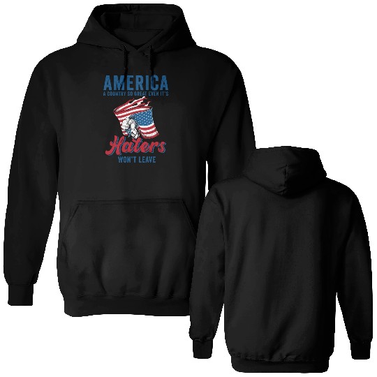 America A Country So Great US Patriotic Double Sided Hoodies