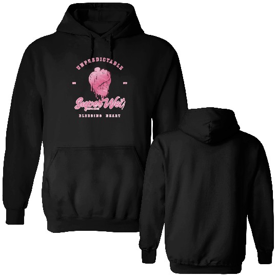 Unpredictable bleeding heart (pale style) Double Sided Hoodies
