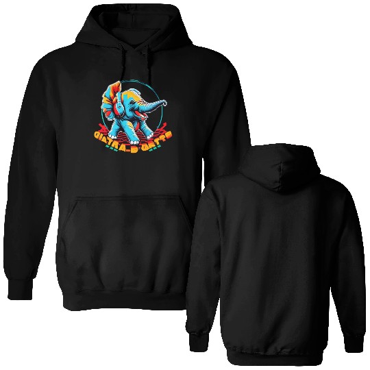 Colorful elephant face Double Sided Hoodies