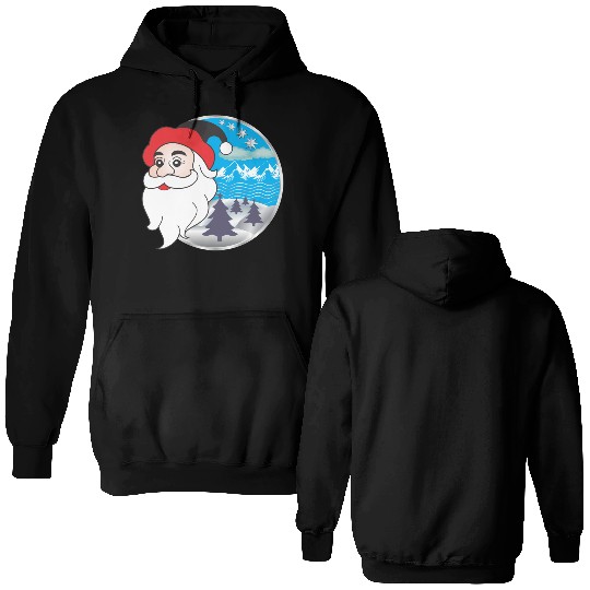 Santa claus logo Double Sided Hoodies