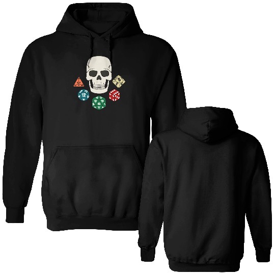 TABLETOP GAMER DICE SKULL PIRATE JOLLY ROGER Double Sided Hoodies