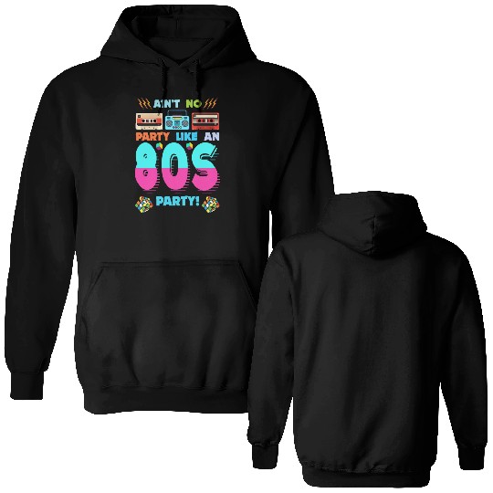 80s Party Vibes - Retro Design with Cassette Tapes Double Sided Hoodies