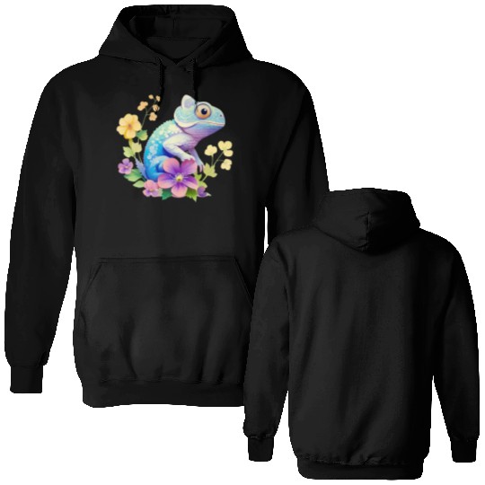 Cute Chameleon for Lizard Pet Lover Double Sided Hoodies