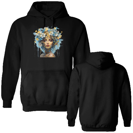 Floral girl Double Sided Hoodies