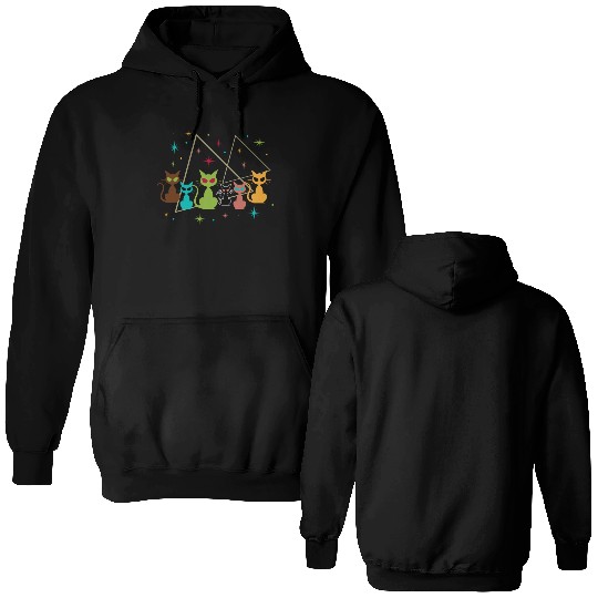 Triangle Classic Art Kitten Lover Vintage Artwork Double Sided Hoodies