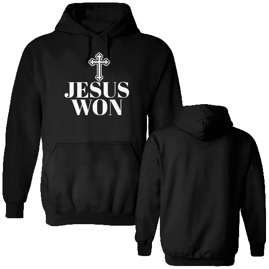 Religious Jesus Won Christian Jesus Holy Cross Double Sided Hoodies