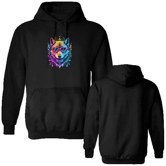 Wolf Neon Splash Double Sided Hoodies
