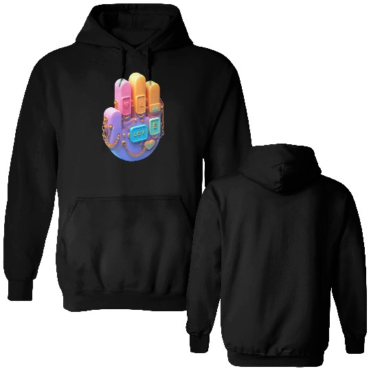Hand with LOVE Plaques Double Sided Hoodies