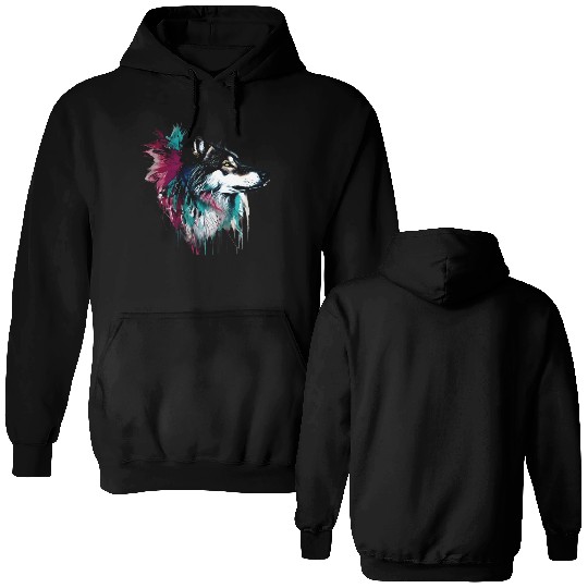 Colorful Wolf Double Sided Hoodies