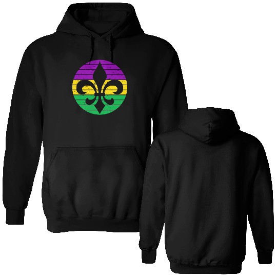 Mardi Gras Fleur De Lis Double Sided Hoodies