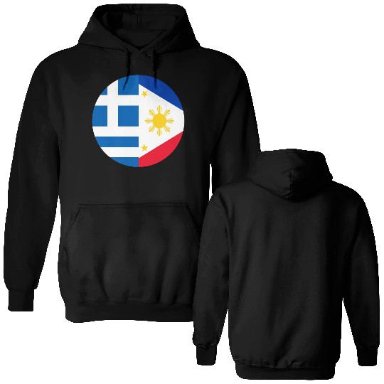 Greek Filipino flags Double Sided Hoodies