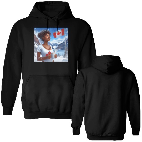 Canadian Winter Snow in Banff Canada Double Sided Hoodies