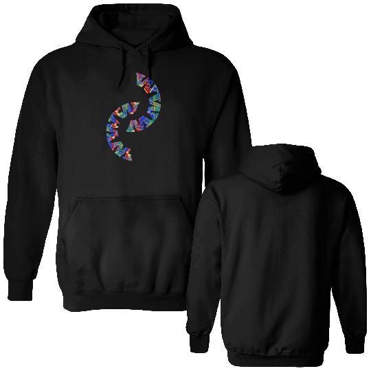 English-W alphabet black font letters Double Sided Hoodies
