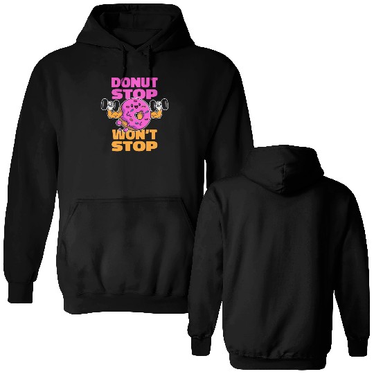 Fitness Donut Funny Donut Gym Double Sided Hoodies
