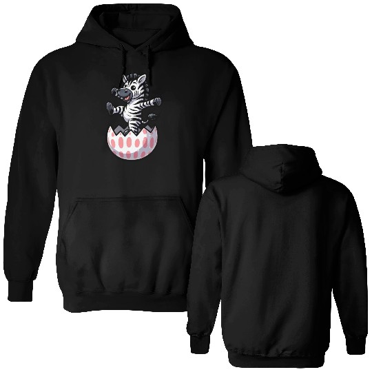 Easter Zebra Comic Easter Egg Double Sided Hoodies