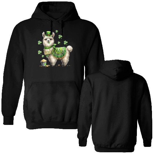 Irish LLama St Patrick Day Double Sided Hoodies