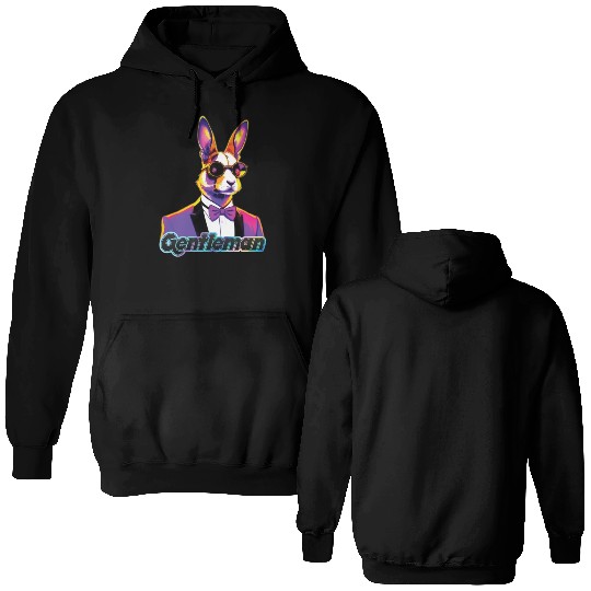 Pop Art Playboy Rabbit Gentleman Cyberpunk Bunny Double Sided Hoodies