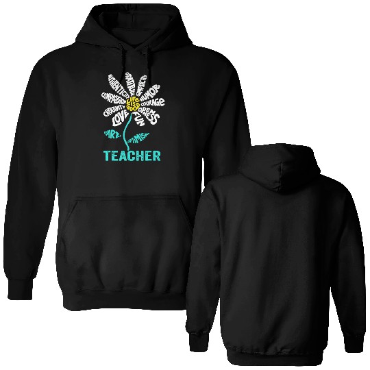 Teacher Daisy Double Sided Hoodies