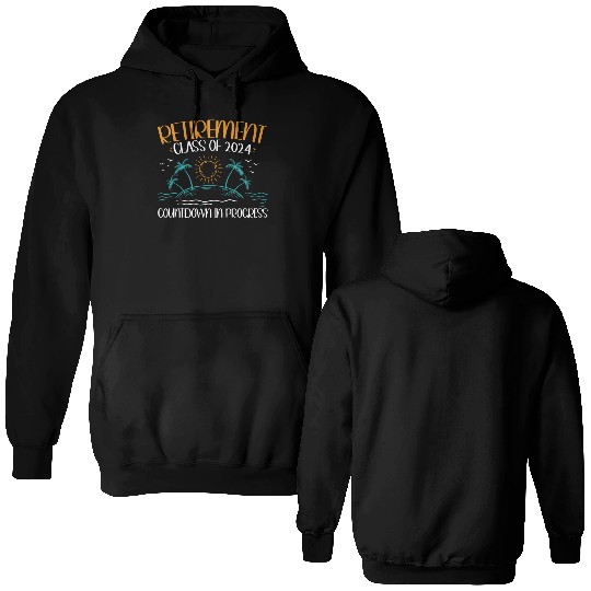 2024 Retirement Countdown Beach Double Sided Hoodies