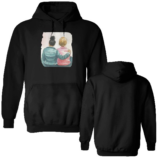 Watercolor Lesbian Couple Double Sided Hoodies