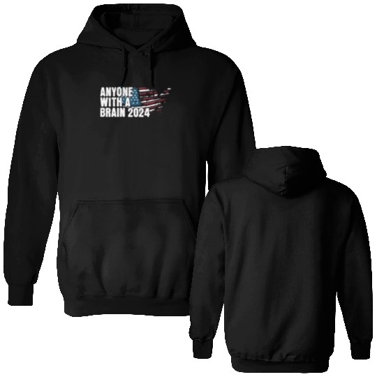 2024 Brain Vote Democracy Anti-Trump Double Sided Hoodies