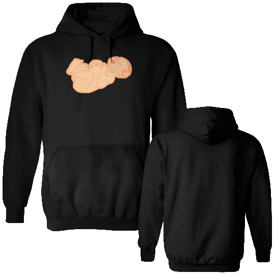 Newborn baby white skin color Double Sided Hoodies