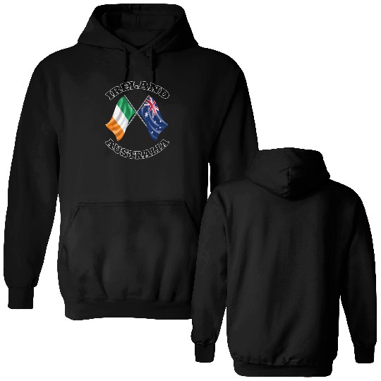 Irish Australian Ireland and Australia Flags Double Sided Hoodies