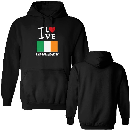 I Love Ireland Double Sided Hoodies