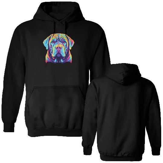 Watercolor Colorful Neapolitan Mastiff Double Sided Hoodies