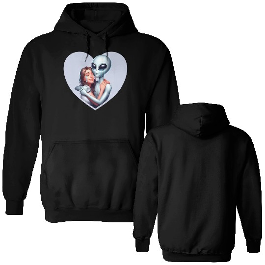 Heartwarming Embrace: Human and Alien Double Sided Hoodies