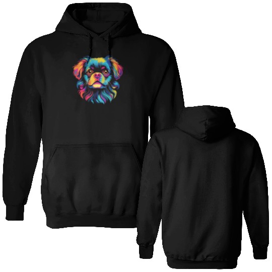 Watercolor Colorful Tibetan Spaniel Double Sided Hoodies